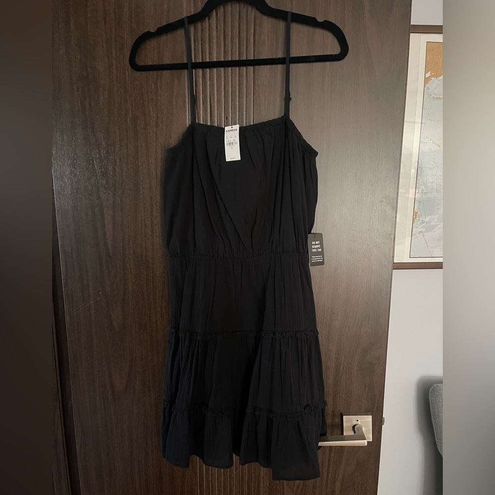 Express Tiered Ruffled Little Black Dress